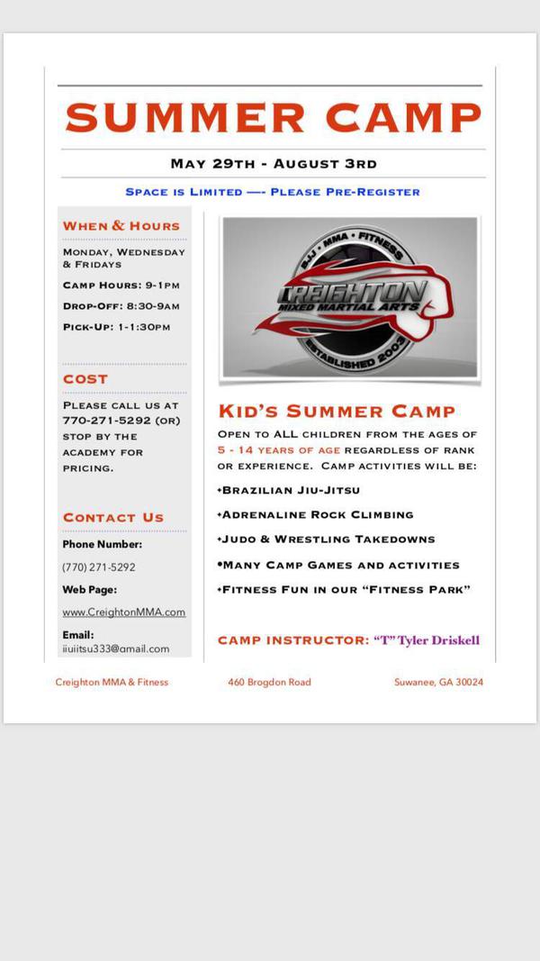 Summer Camp at Creighton MMA & Fitness Academy