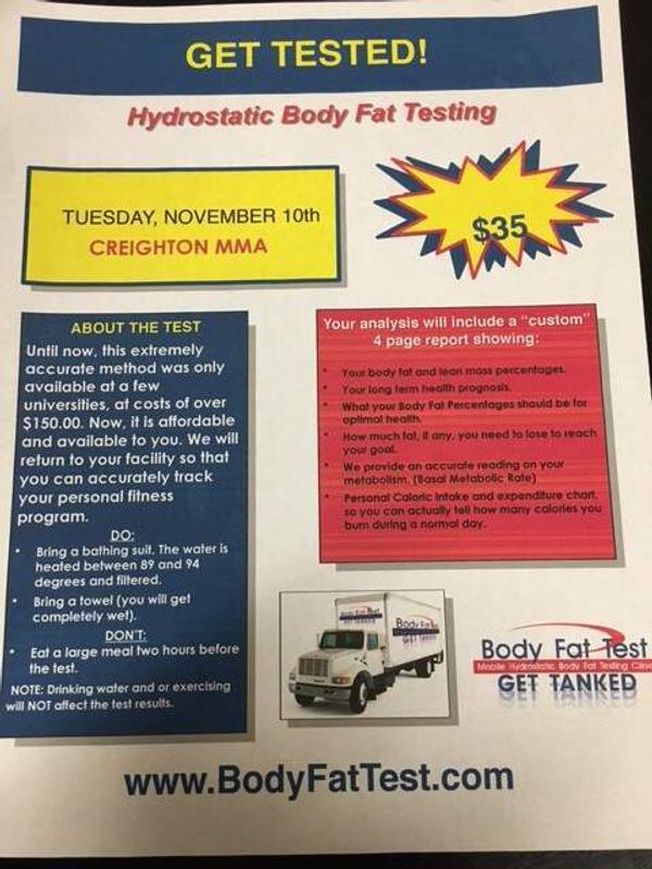 Hydrostatic Body Fat Testing at Creighton MMA