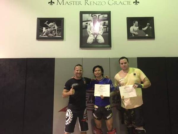 Christian Chua to green belt and Nathan Wolfe to blue in CMMA!