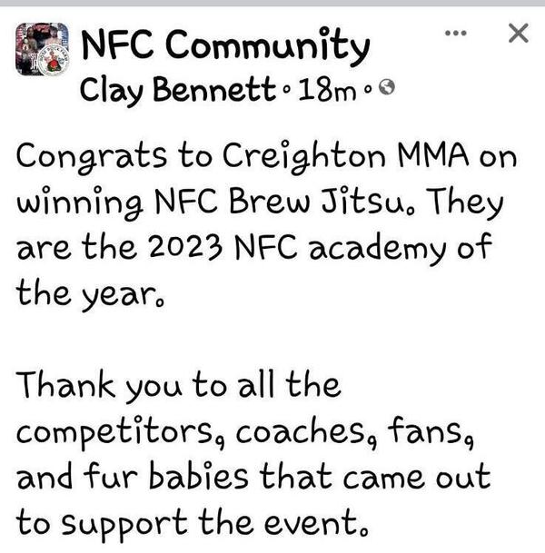 NFC Brew Jitsu Team Champions